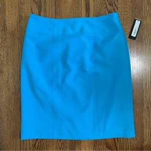 Worthington Bright Blue Lined Mid Length Skirt Size 12, NWT